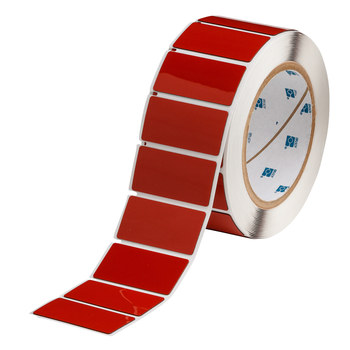 Picture of Brady Red Polyester Thermal Transfer THTEP173-593-.25RD Die-Cut Thermal Transfer Printer Label Roll (Main product image)