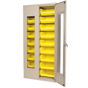 Picture of Akro-Mils AC3618QV250 1000 lb Gray Yellow Powder Coated Steel 18 ga Non-Stackable Bin Cabinet (Main product image)