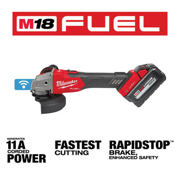 Milwaukee M18 FUEL M18 REDLITHIUM Battery Braking Grinder - 5 in Diameter - 2883-22