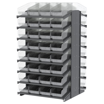 Picture of Akro-Mils APRD18088SC 1800 lb Clear Gray Powder Coated Steel 16 ga Double Sided Fixed Rack (Main product image)