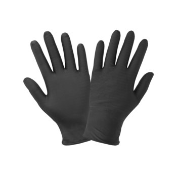 Global Glove Panther-Guard 965BPF Black Large Powder Free Disposable Gloves - 9 in Length - 6 mil Thick - 965BPF-L