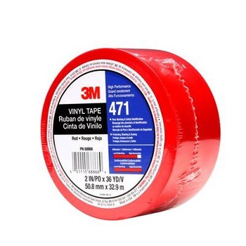 3M 471 Red Marking Tape - 2 in Width x 36 yd Length - 5.2 mil Thick - 68866