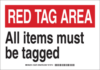 Picture of Brady B-401 Polystyrene Rectangle White English Designated Tag Area Sign part number 122270 (Main product image)