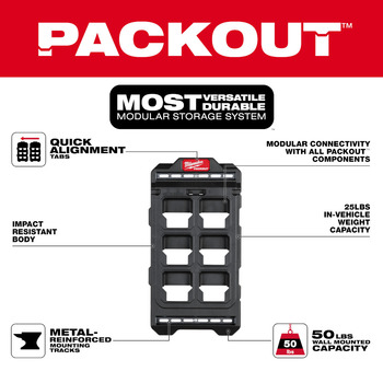 Milwaukee PACKOUT 20 in Compact Wall Plate 48-22-8496 - Polypropylene