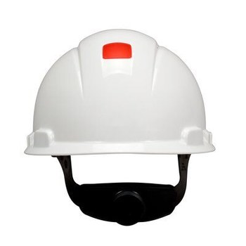 3M H-701V-UV White Cap Style Hard Hat - Uvicator Sensor - 4-Point Suspension - Ratchet Adjustment