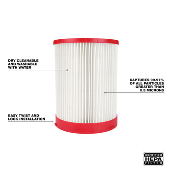 Milwaukee Wet/Dry Vacuum HEPA Filter - 49-90-1977