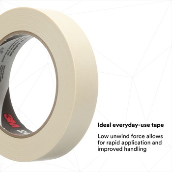 3M 201+ General Use Masking Tape - 24 mm (1 in) Width x 55 m Length - 64746