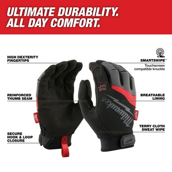 Milwaukee Work Gloves 48-22-8721, Size Medium, Red, Black, Gray