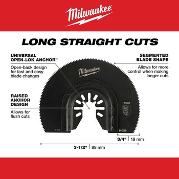 Milwaukee OPEN-LOK Oscillating Saw Blade 49-25-1121 - 18 TPI - Steel