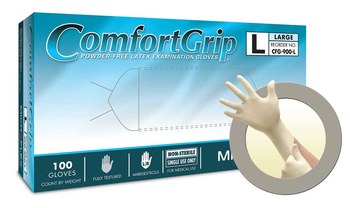 Picture of Microflex Comfortgrip CFG-900 Tan Large Latex Powder Free Disposable Gloves (Main product image)