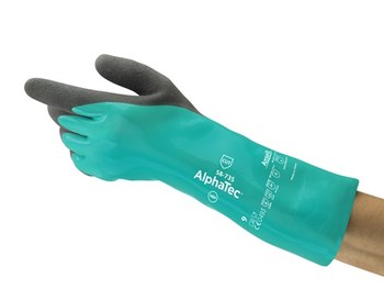 green chemical gloves