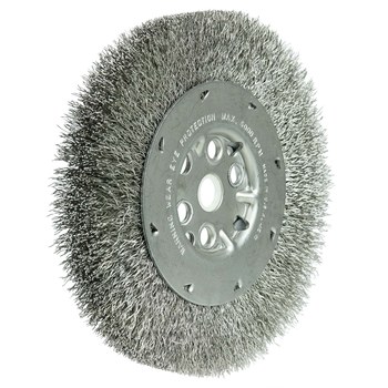 Weiler 01508 Wheel Brush - 6 in Dia - Crimped Stainless Steel Bristle