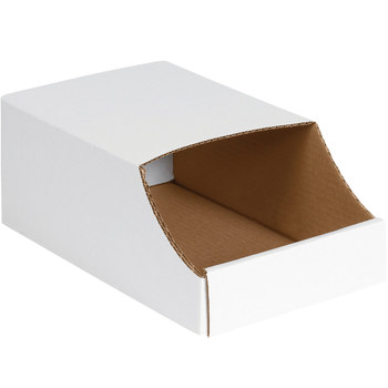 Picture of BINB712 Oyster White ECT-32-B Corrugated Stackable Bin Boxes (Main product image)