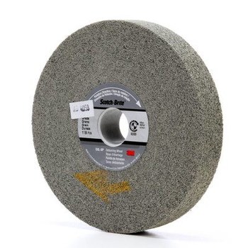 3M Scotch-Brite XP-WL Convolute Silicon Carbide Hard Deburring Wheel - Fine Grade - Arbor Attachment - 6 in Diameter - 1 in Center Hole - 1 in Thickness - 60315