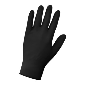 Global Glove Black Large Powder Free Disposable Gloves - Industrial Grade - 9.5 in Length - Textured Fingers Finish - 3.5 mil Thick - 705BPFE-LG