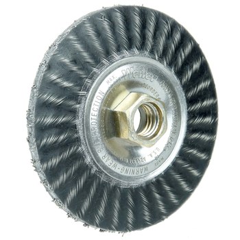 Weiler Polyflex 35800 Wheel Brush - 4 in Dia - Encapsulated Knotted Steel Bristle