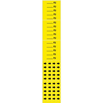 Picture of Brady Black on Yellow Vinyl 7310-3C Self-Adhesive Pipe Marker (Main product image)