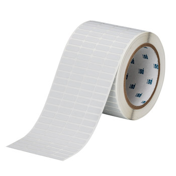 Picture of Brady Silver Tamper-Evident Polyester Thermal Transfer THT-1-438-10 Die-Cut Thermal Transfer Printer Label Roll (Main product image)
