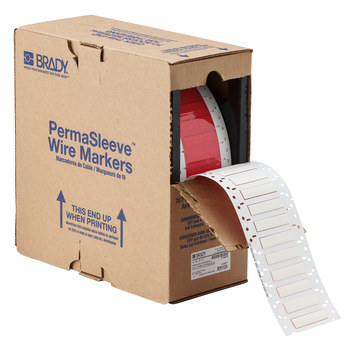 Picture of Brady Permasleeve Polyolefin Thermal Transfer HX-250-2-WT Die-Cut Thermal Transfer Printer Sleeve (Main product image)