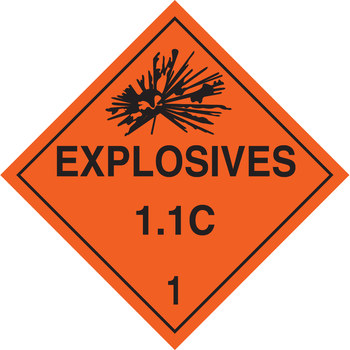Picture of Brady B-101 Polycoated Tagstock Square Orange English Truck Placards Sign part number 63372 (Main product image)