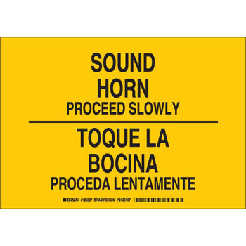 Picture of Brady B-302 Polyester Rectangle Yellow English / Spanish Stop Signs, Traffic Control Signs & Banners Sign part number 125507 (Main product image)