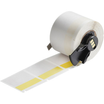 Picture of Brady Clear / Yellow Self-Extinguishing, Self-Laminating Vinyl Thermal Transfer PTL-32-427-YL Die-Cut Thermal Transfer Printer Label Roll (Main product image)