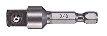 Vega Tools 1/4 in Hex Drive Adapter 1150ADB38 - 3/8 in Male Square - 6 in Length - S2 Modified Steel - Gunmetal Grey Finish - 00014