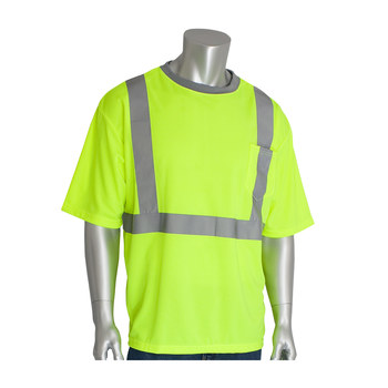 Picture of PIP 313-1200 Lime Yellow Polyester High-Visibility Shirt (Main product image)