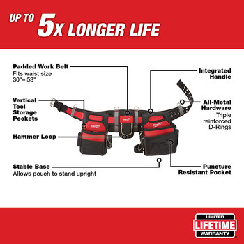 Milwaukee Red/Black Large Nylon Electricians Belt - 12.25 in Length - 20.9 in Wide - 48-22-8110