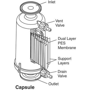 3M LifeASSURE PLA045J01AB01 PLA Series Filter Capsule - 0.45 Rating - Multi-Zone Nylon 10 in - 23084