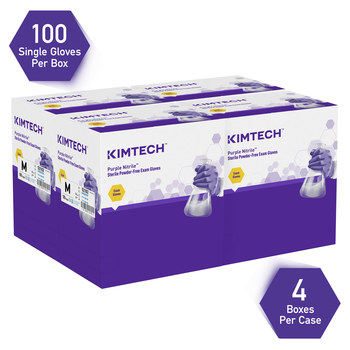 Kimtech Purple Medium Disposable Gloves - Medical Exam Grade - 9 in Length - Rough Finish - 52102