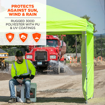 Ergodyne SHAX 6097 Commercial Pop-Up Tent Sidewall - 10 ft Height - Lime - 12995
