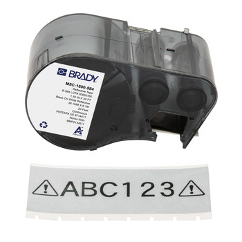 Picture of Brady Black on White Retroreflective Plastic Thermal Transfer M5C-1500-584 Retro Reflective All-Weather Labels (Main product image)