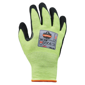 Ergodyne 7041 Lime Small Cut-Resistant Gloves - ANSI A4 Cut Resistance - Nitrile Palm & Fingers Coating - 17812