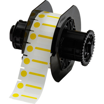 Brady B33-181-494-YL Thermal Transfer Printable Labels - 1 in x 0.5 in - Polyester - White / Yellow - B-494 - 60956