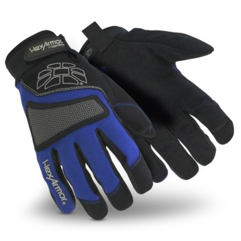 Picture of HexArmor Chrome Series 4018 Blue/Black/Gray 6 Synthetic SuperFabric/Synthetic Leather Cut and Sewn Mechanic's Gloves (Main product image)