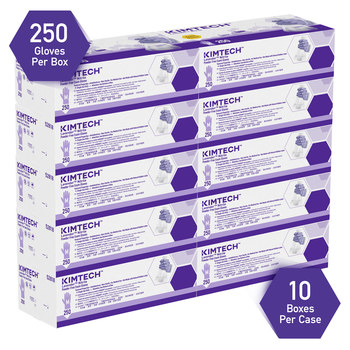 Kimtech Purple Medium Disposable Gloves - Medical Exam Grade - 9 in Length - Rough Finish - 2.8 mil Thick - 52818