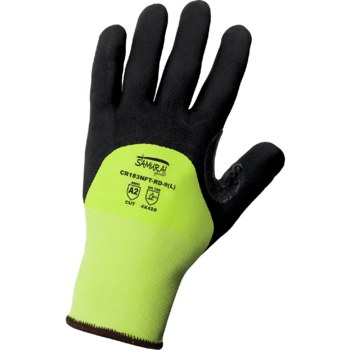 Global Glove Samurai Glove Tuffalene CR18NFT-RD Yellow/Green Medium Cut-Resistant Gloves - ANSI A2 Cut Resistance - Nitrile Palm & Fingers Coating
