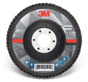 3M 769F Type 27 Flap Disc 05904 - Ceramic Precision-Shaped Grain - 4 1/2 in - 60+ - Medium