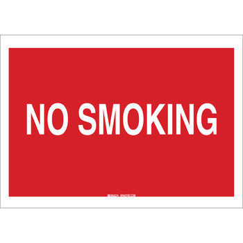 Picture of Brady B-401 High Impact Polystyrene Rectangle Red English No Smoking Sign part number 25110 (Main product image)