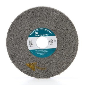 3M Scotch-Brite XL-WL Convolute Silicon Carbide Hard Deburring Wheel - Fine Grade - Arbor Attachment - 6 in Diameter - 1 in Center Hole - 1/2 in Thickness - 05790