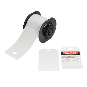 Picture of Brady White Outdoor Polyester Thermal Transfer B30-255-851-WHT-B Pre-sized Tags for Printers (Main product image)