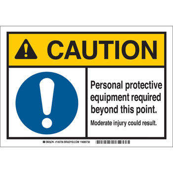 Picture of Brady B-869 Polypropylene Rectangle White English Safety Awareness Label part number 145756 (Main product image)
