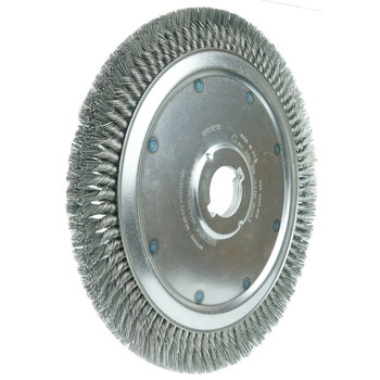 Weiler 09800 Wheel Brush - 14 in Dia - Knotted - Standard Twist Steel Bristle