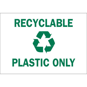 Picture of Brady B-401 High Impact Polystyrene Rectangle White English Recycle Sign part number 25928 (Main product image)