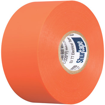 Shurtape Orange Electrical Tape - 3/4 in Width x 66 ft Length - 7.0 mil Thick - SHURTAPE 104703