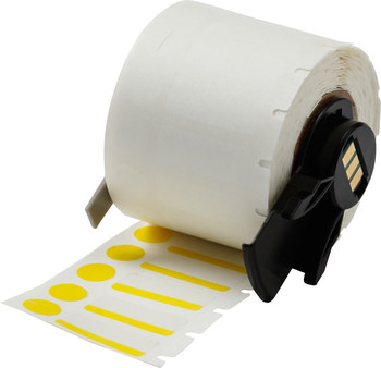 Brady M61-98-494-YL Thermal Transfer Printable Labels - 1 in x 0.375 in - Polyester - White / Yellow - B-494 - 61285