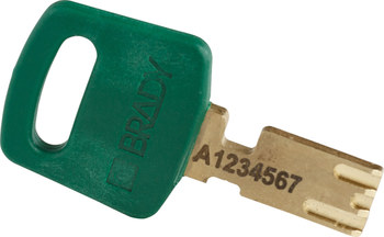 Brady SafeKey Green Nylon Plastic 6 pins Safety Padlock 150223 - 1 1/2 in Width - 1.8 in Height - 0.25 in Shackle Diameter - 1 Key(s) Included - 754473-61038