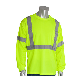 Picture of PIP 313-1300 Lime Yellow Polyester High-Visibility Shirt (Main product image)