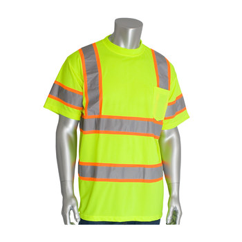 Picture of PIP 313-CNTSPLY Yellow Polyester High Visibility Shirt (Main product image)